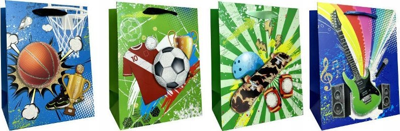 JU-PITER Torebka ozdobna prezentowa 4wz 18x23x10cm JP 1035C mix cena za 1 szt