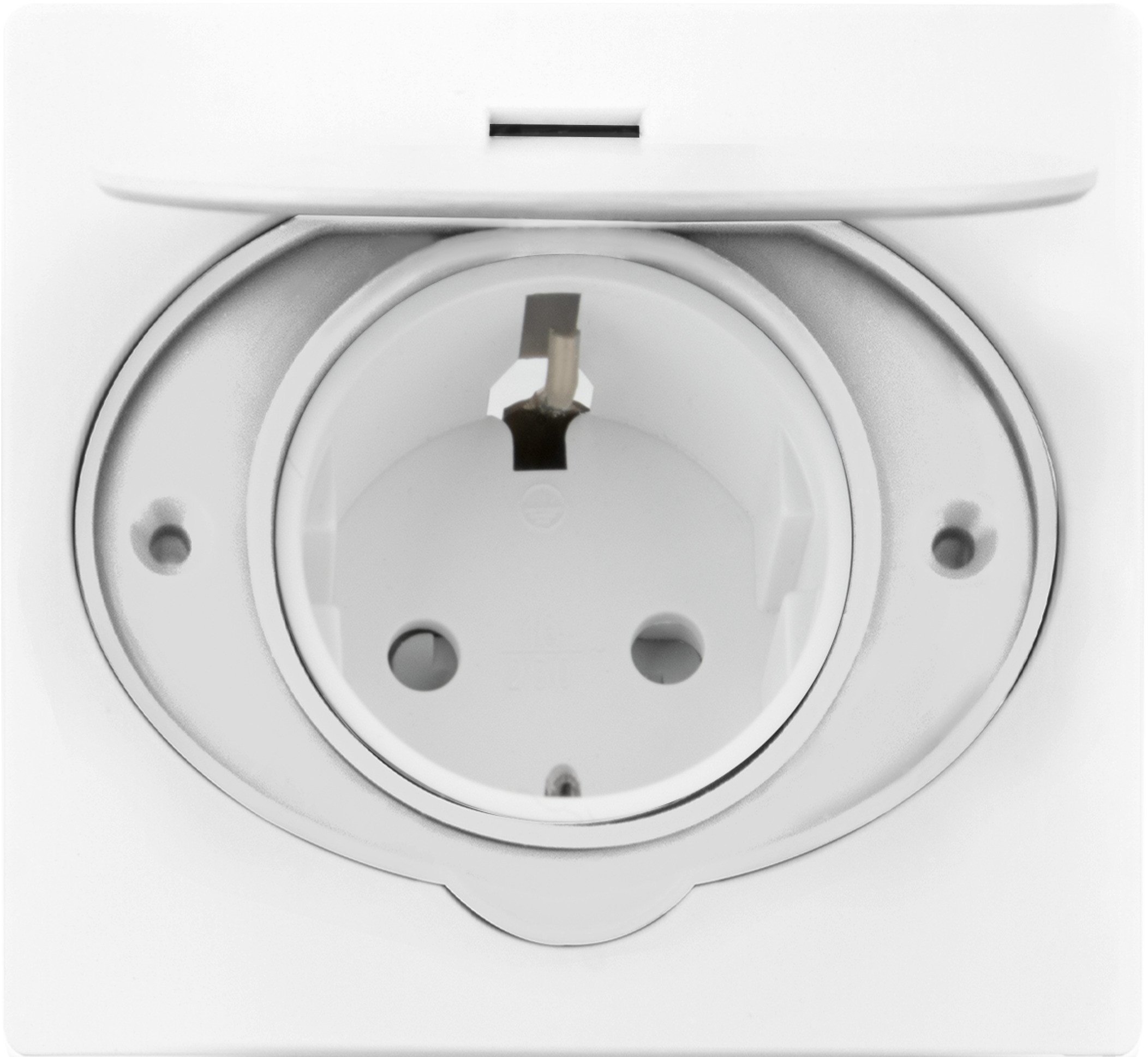 Hermetyczne gniazdo elektryczne, IP44, 1x2P+Z(Schuko), białe