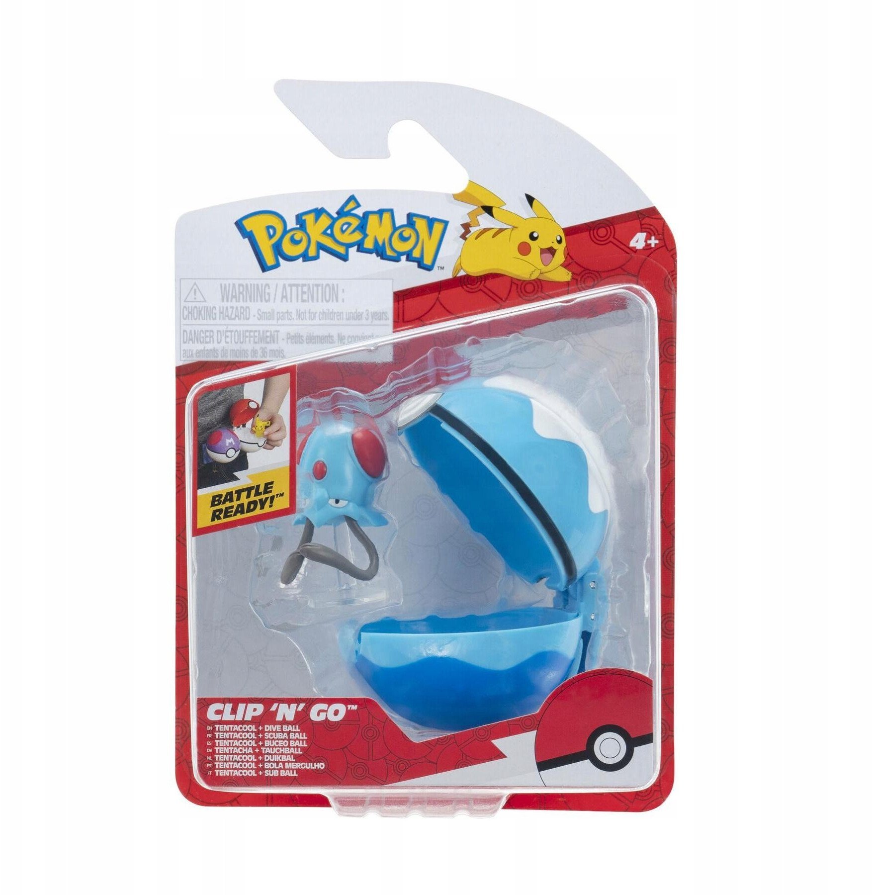 POKEMON CLIP N GO TENTACOOL WITH DIVE BALL