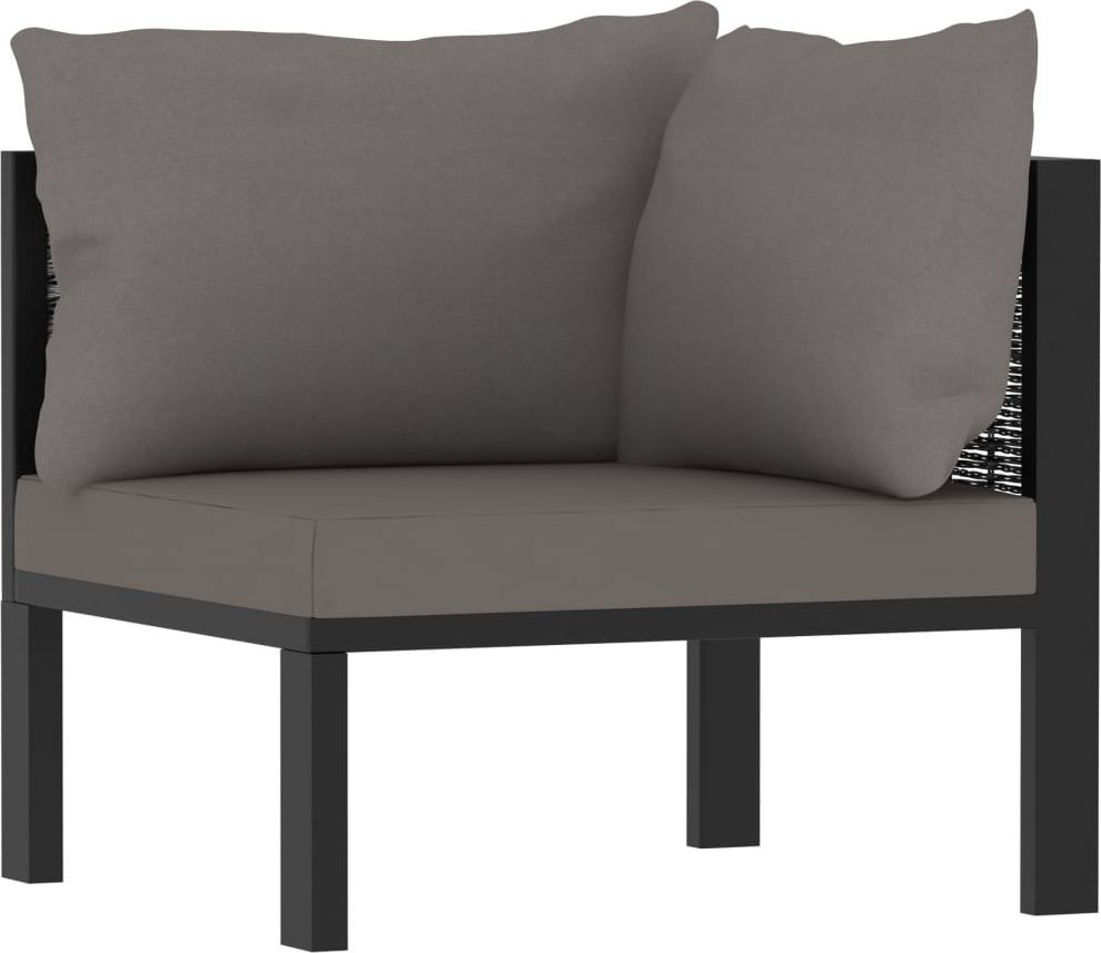 vidaXL Modułowe siedzisko narożne lewy podłokietnik, rattan PE, szare