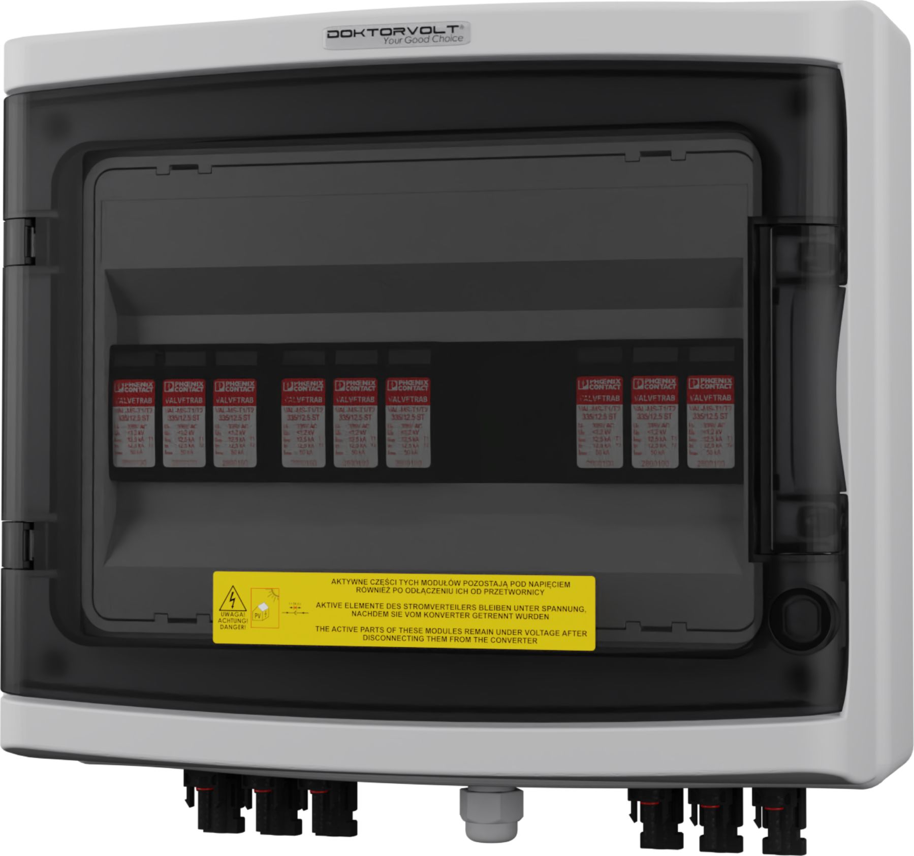 Doktorvolt Rozdzielnica PV fotowoltaiczna solarna DC 1000V T1 T2 3-stringowa Doktorvolt 2438