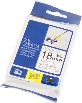 Brother Taśma 18mm czarny na białym (TZEFX241)