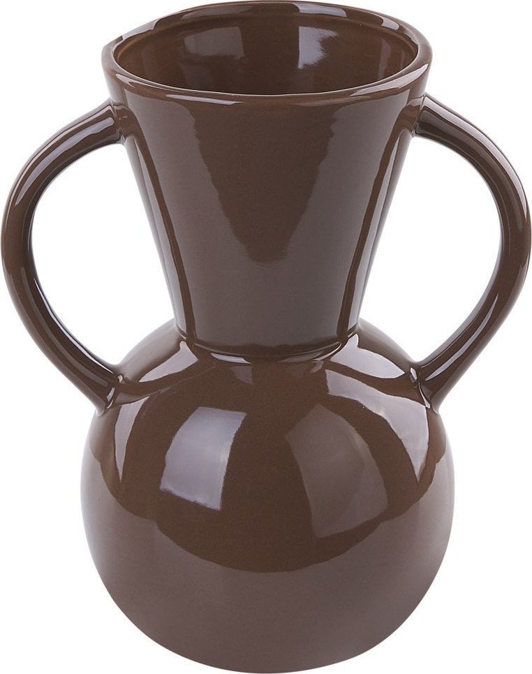 Beliani Wazon na kwiaty ceramiczny brązowy ORESTIADA