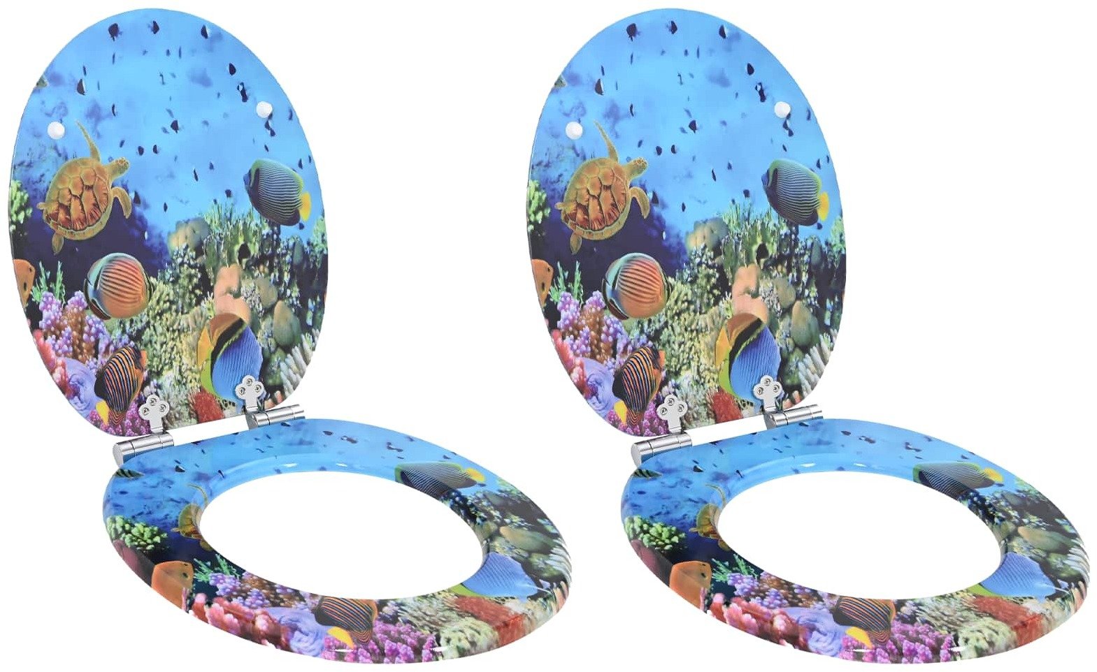 vidaXL Deska toaletowa 2 pcs Głęboki niebieski morski 44 x 38 cm