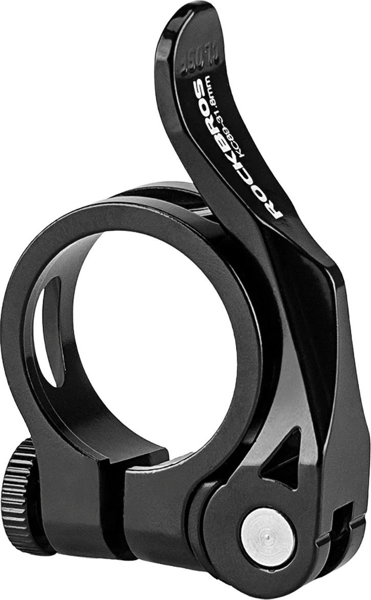 Obejma rowerowa zacisk do sztycy 27.2 i 28.6 mm pod siodełko z szybkozamykaczem - czarna Obejma rowerowa zacisk do sztycy 27.2 i 28.6 mm pod siodełko