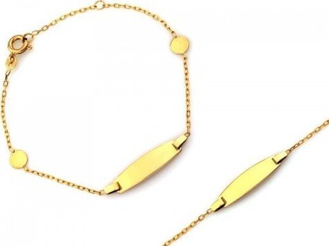 Złota bransoletka z blaszką