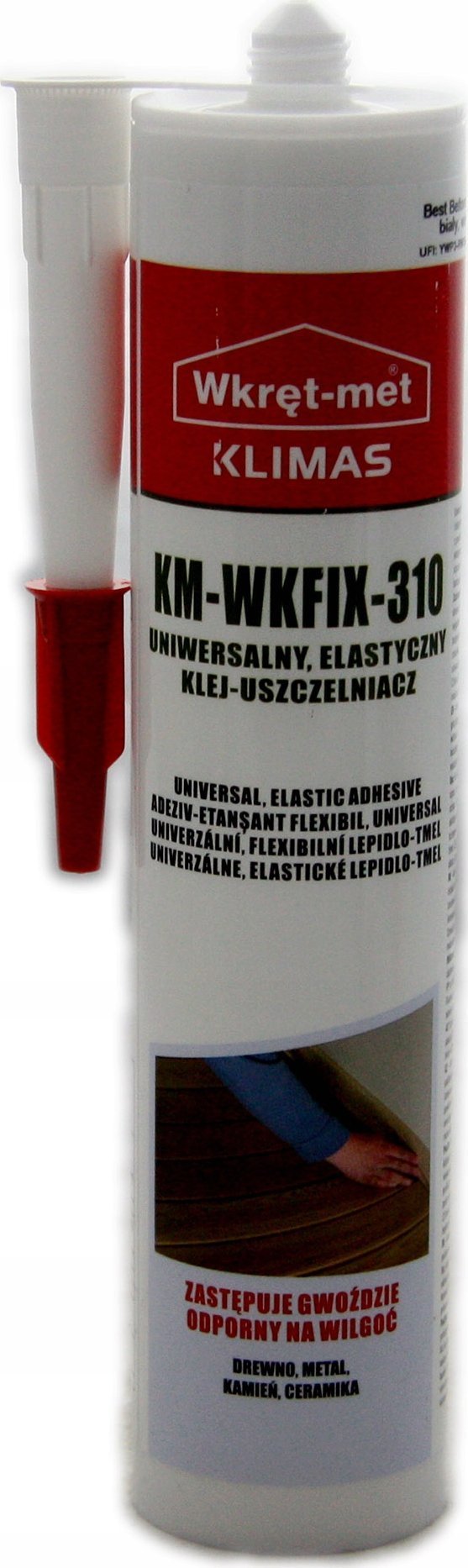 KLEJ USZCZELNIACZ KM-WKFIX-310 KARTUSZ 290 ml BIAŁY WKRĘT-MET KLIMAS