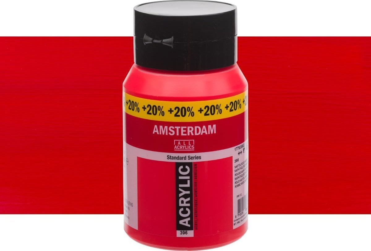 Artequipment Amsterdam Standard Series Acrylic Jar Naphthol Red Medium 396