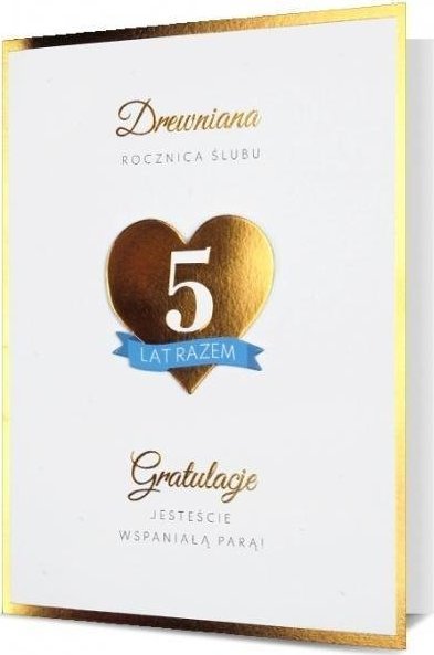 Pan Dragon Karnet B6 HM-200 5 Rocznica ślubu, serce HM200-2524