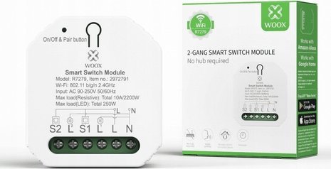 Woox WOOX R7279 Bezprzewodowy podwójny sterownik zasilania WiFi