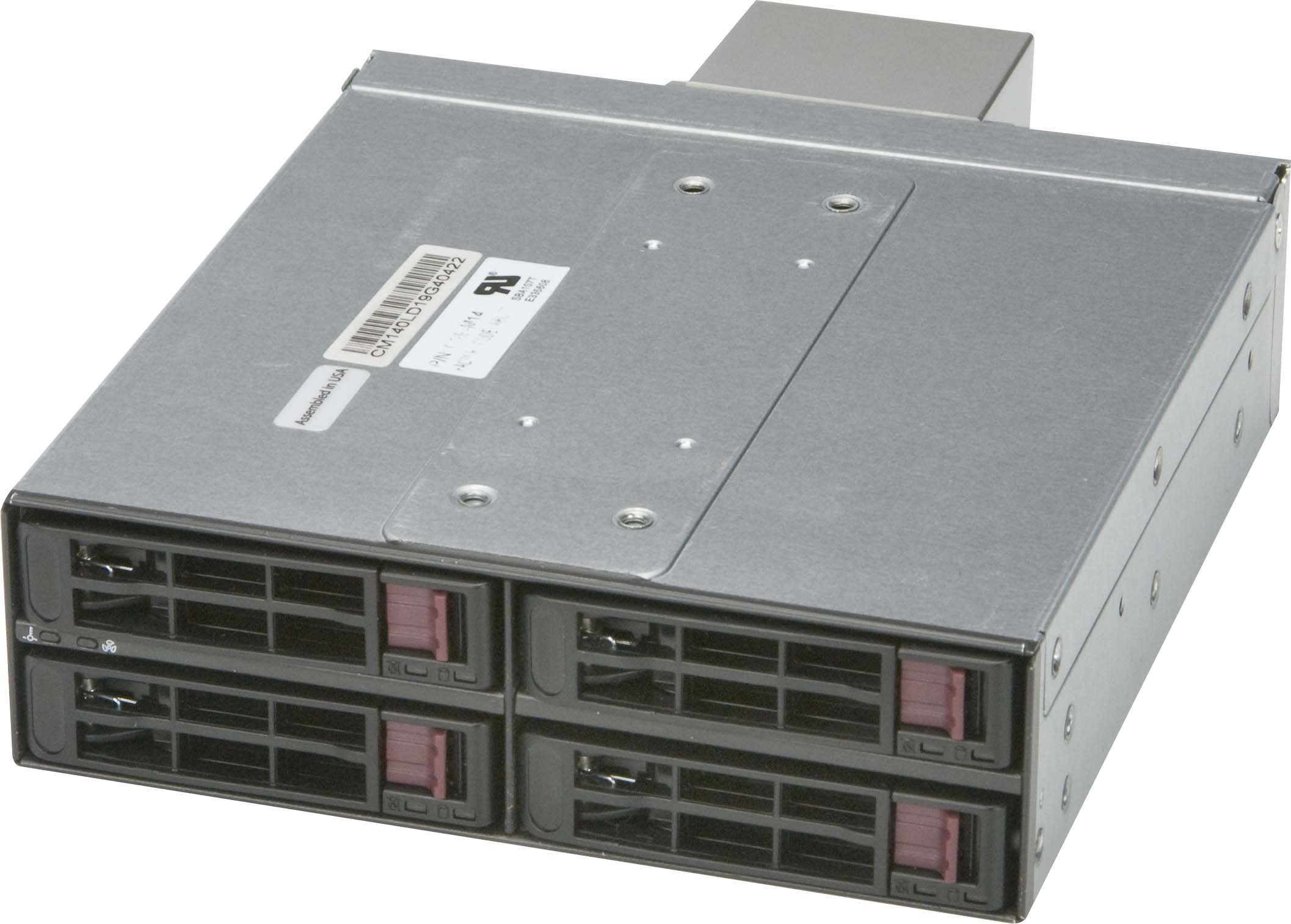 Kieszeń SuperMicro Supermicro CSE-M14TQC Drivebox Black Hotswap 4x 2,5" Einschübe in 1x 5.25" Schacht inkl. Lüfter