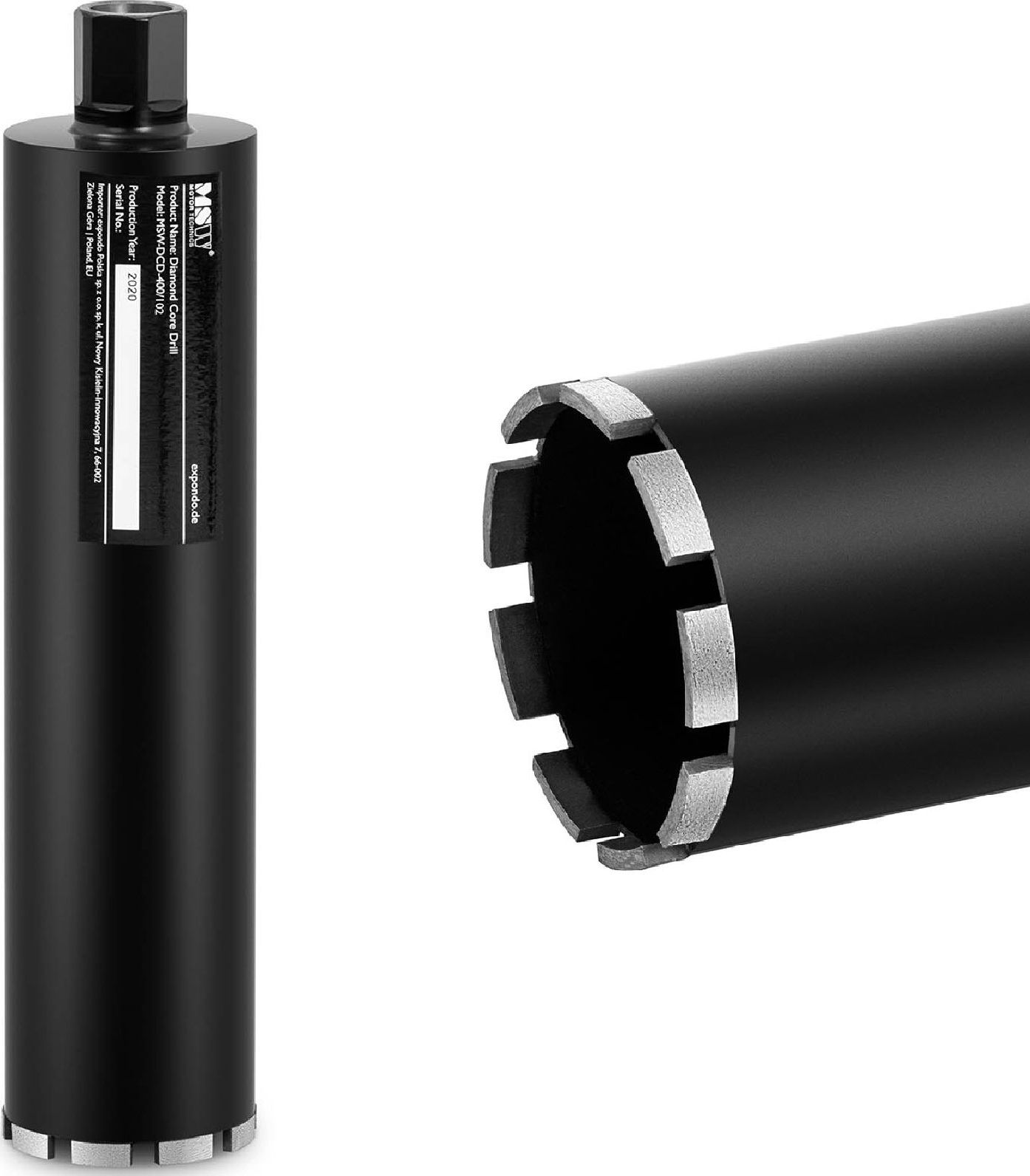 MSW Wiertło diamentowe koronowe do betonu kamienia G1 dł. 400 mm śr. 102 mm Wiertło diamentowe koronowe do betonu kamienia G1 dł. 400 mm śr. 102 mm