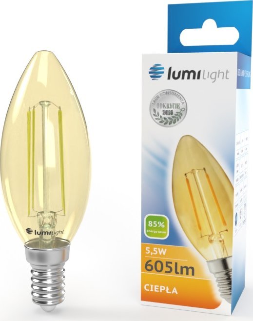 ŻARÓWKA LED C35 FLMG E14 5,5W CIEPŁA LL4804