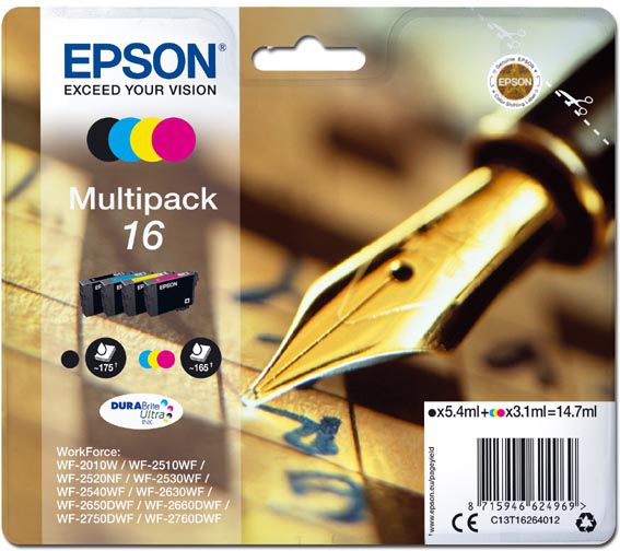 Tusz Epson Tusz C13T16264012, T162640 (CMYK, 3x3.1/5.4ml)