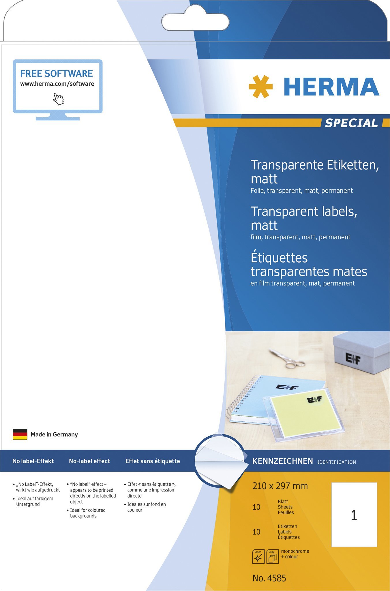 Herma HERMA Etik. transparent A4 matt 210 x 297 mm wfest 10 St.