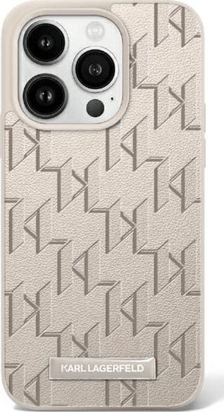 Karl Lagerfeld KLHMP16LPKHPORPE iPhone 16 Pro 6.3" hardcase beżowy/beige Leather Monogram Metal Logo MagSafe