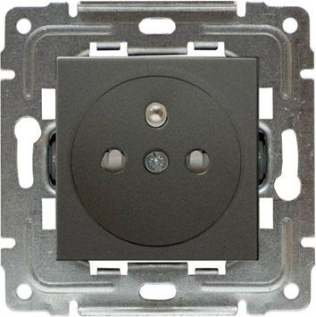 KOS Gniazdo pojedyncze Dante uziemienie przesłona 16A 250V grafit (456034)