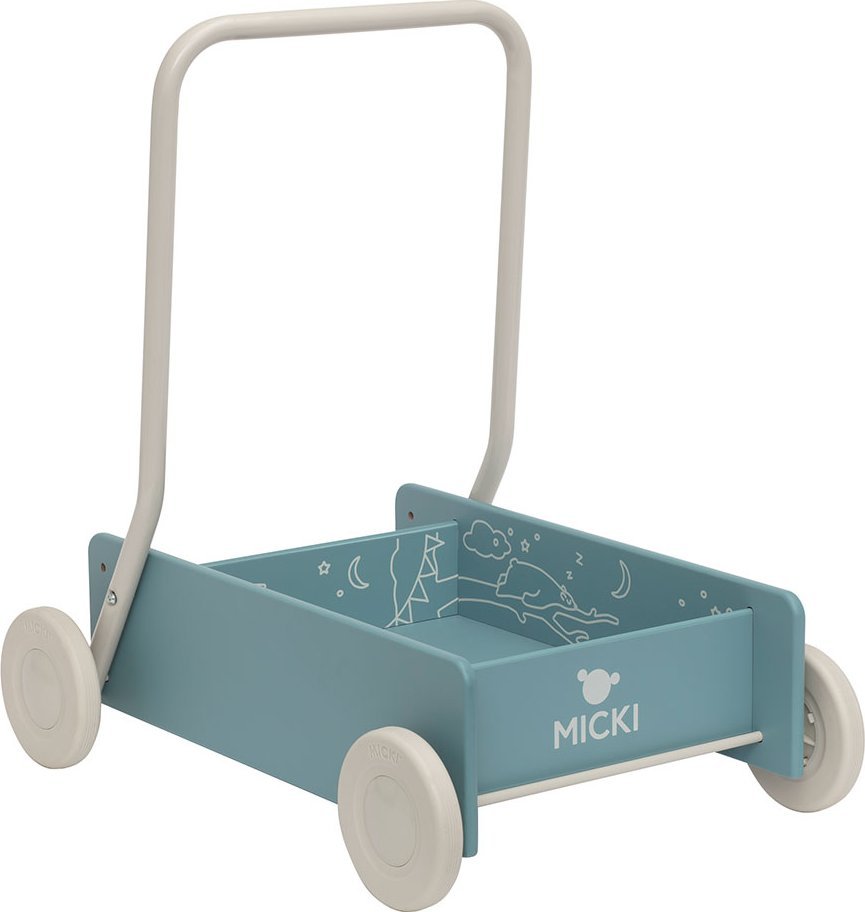 Micki Niebieski chodzik pchacz drewniany - 57971