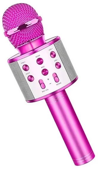 Bezprzewodowy mikrofon Bluetooth WS858 karaoke różowy