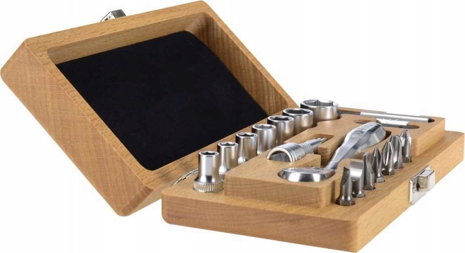 Zestaw narzędzi Felo Zestaw 18 narzędzi w drewnianym pudełku Felo XS Classic 1/4