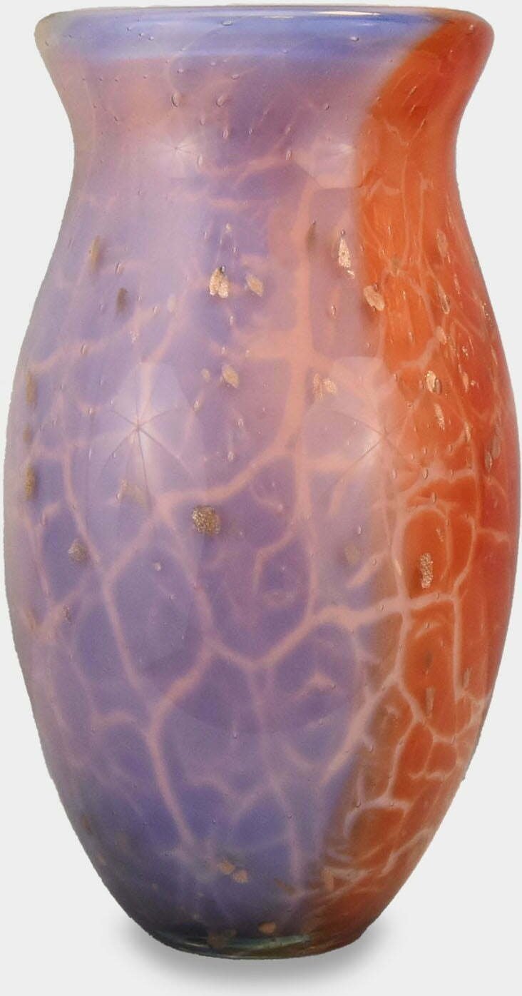 rzezbyzbrazu Wazon Szklany w Stylu Murano Czerwono Fioletowy