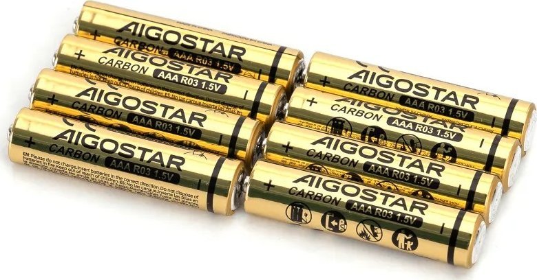 Aigostar Bateria alkaliczna cynkowo-węglowa R03 1.5V opakowanie 8 szt. Bateria alkaliczna cynkowo-węglowa R03 1.5V opakowanie 8 szt.