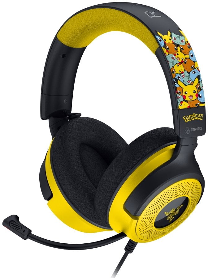 Słuchawki Razer Kraken V4 X Pokemon Zestaw słuchawkowy Przewodowa Opaska na głowę Gaming USB Type-C / USB Type-A Czarny, Żółty