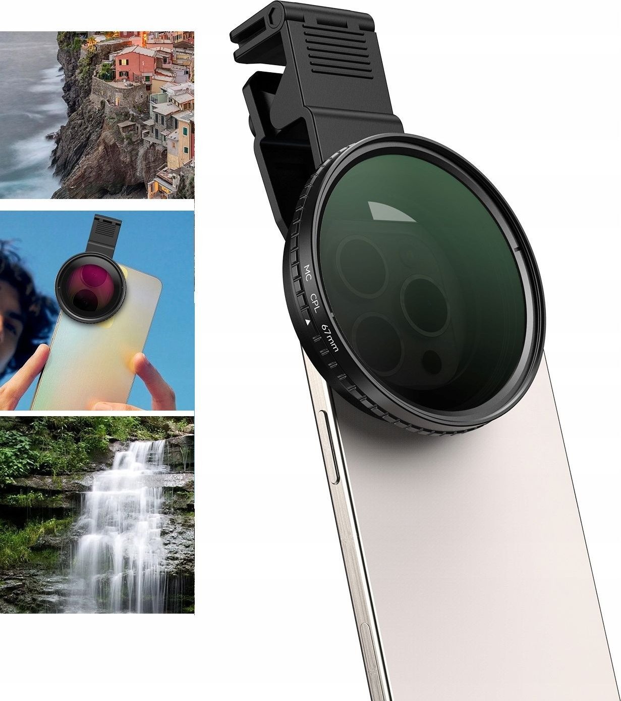 Obiektyw Soczewka Filtr CPL Polaryzacyjny 67mm Sanki Stopka ISO do Telefonu / APL-67CPL