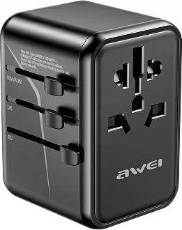 Ładowarka Awei Ładowarka sieciowa podróżna AWEI C-40 2xUSB-A, 3xUSB-C 65W US/AU/EU/UK czarny/black