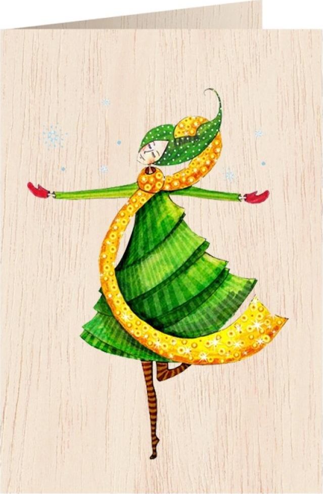 Cozywood Karnet drewniany C6 z kopertą - Święta (307597)