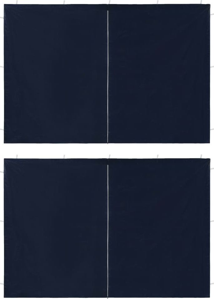 vidaXL Ścianki boczne do namiotu, 2 szt., z suwakiem, PE, niebieskie