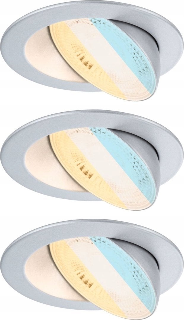 Zestaw opraw do wbudowania AUMUS LED 3-STEP DIM 3X5W 700lm 105mm 2700K-6500K IP20 230V chrom matowy / aluminium