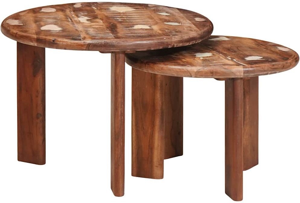 vidaXL Stolik gniazdowy 2 pcs Wielokolorowy Lite odzyskane drewno