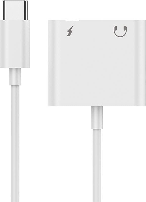 Adapter USB Gembird A-CM-3.5FP-01 USB-C - Jack 3.5mm + USB-C Biały (A-CM-3.5FP-01)