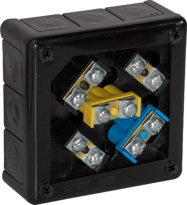 ViPlast Puszka natynkowa z zaciskami 12 wlotów VIPLAST VP-51 CZARNA IP55 118x118x46mm 051-55