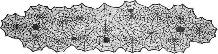 Bieżnik pajęczyna czarny 185x45cm