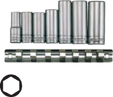 Teng Tools Zestaw nasadek 6-kątnych 3/8" 10-19mm długie 7szt. (73160103)