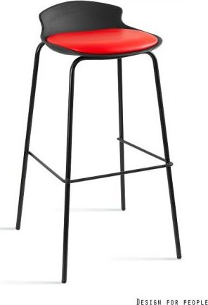 Unique Hoker DUKE do kuchni i baru z czerwonym siedziskiem UNIQUE