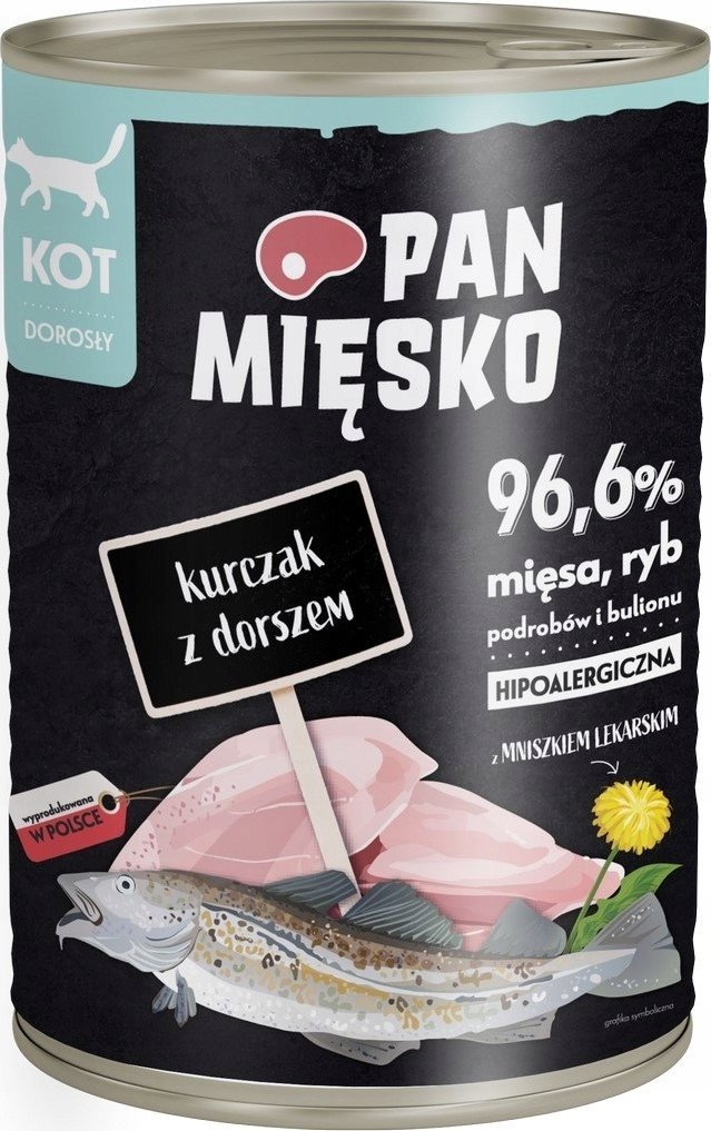 Pan Mięsko Kurczak z dorszem (dorosły) - karma mokra dla kotów - 400g
