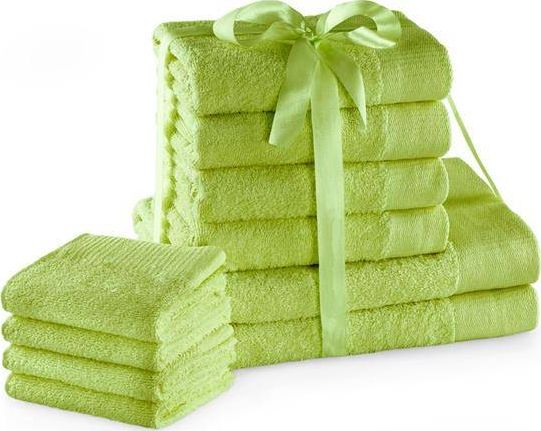 AmeliaHome Zestaw ręczników Amari 10 elementów jasnozielony AmeliaHome