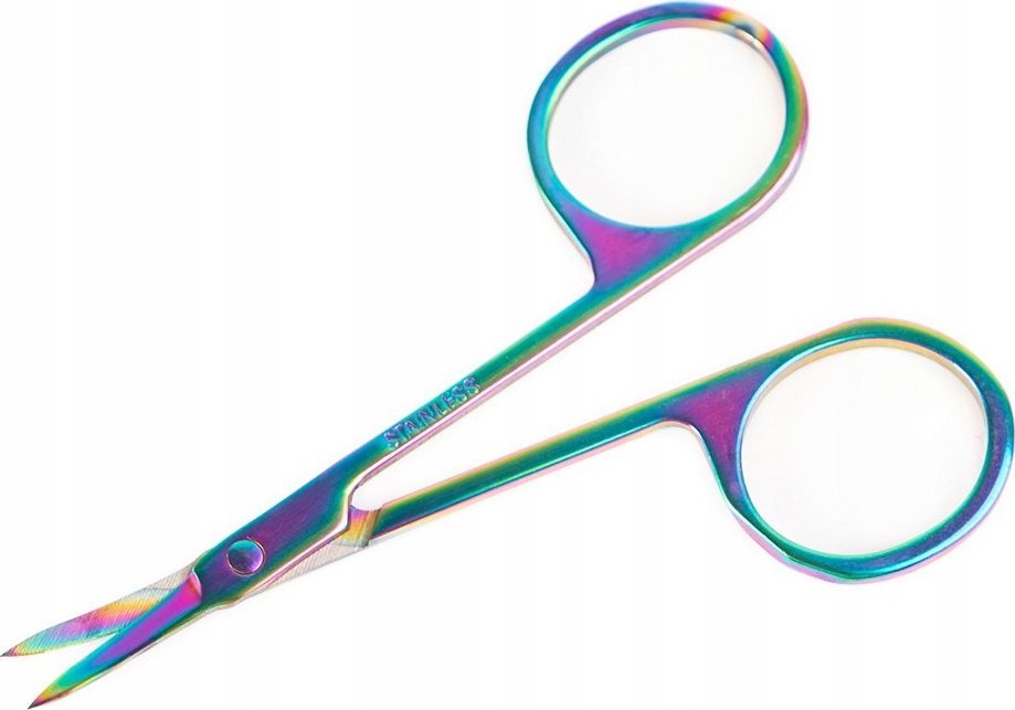 Cosmetics Zone Profesjonalne nożyczki kosmetyczne do skórek metaliczne - wygięte