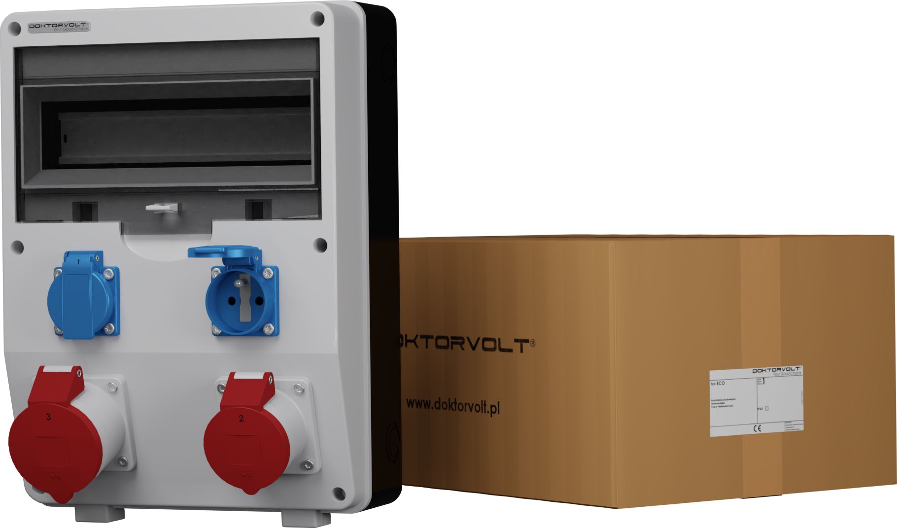Doktorvolt Rozdzielnica budowlana Eco 32A 16A 2x230V gniazda Bals (2596)