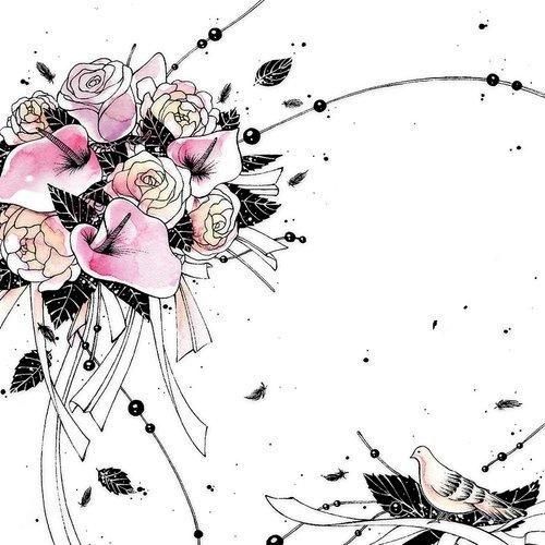 Clear Creation Karnet Swarovski kwadrat Bukiet kwiatów (CL2508_BL)