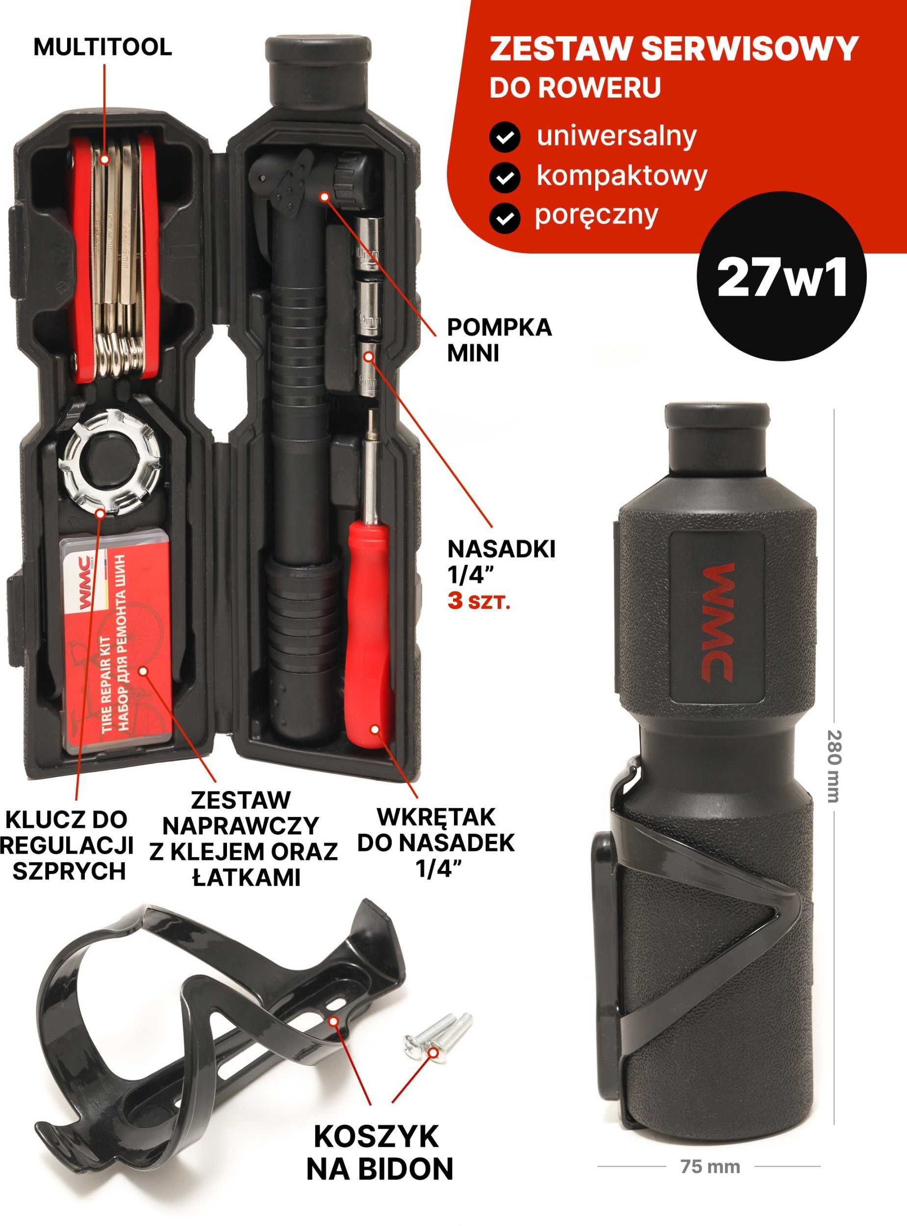 ZESTAW NAPRAWCZY DO NAPRAWY ROWERU BIDO N 27EL