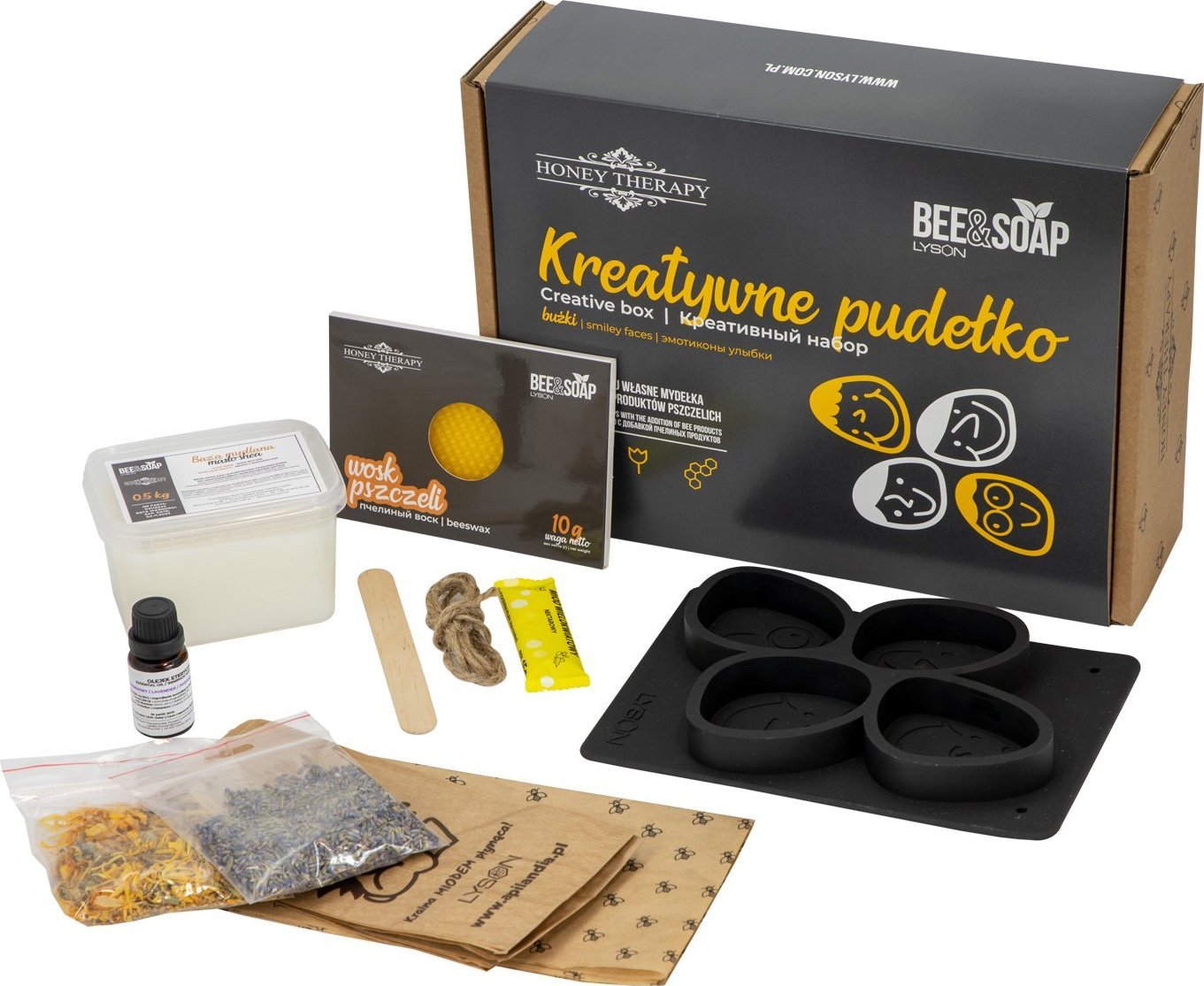 Honey Therapy Zestaw do robienia mydełek Bee&Soap kreatywne pudełko (FMZ03.) - FMZ03.