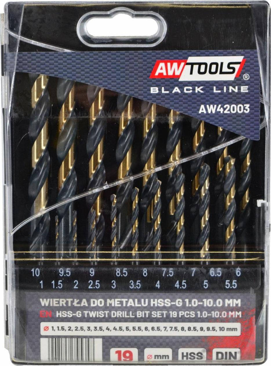 Wiertło AWTools AWTOOLS WIERTŁO METAL HSS M2 KPL.19SZT. /1,0-10,0MM/ PREMIUM AW42003 AWTOOLS