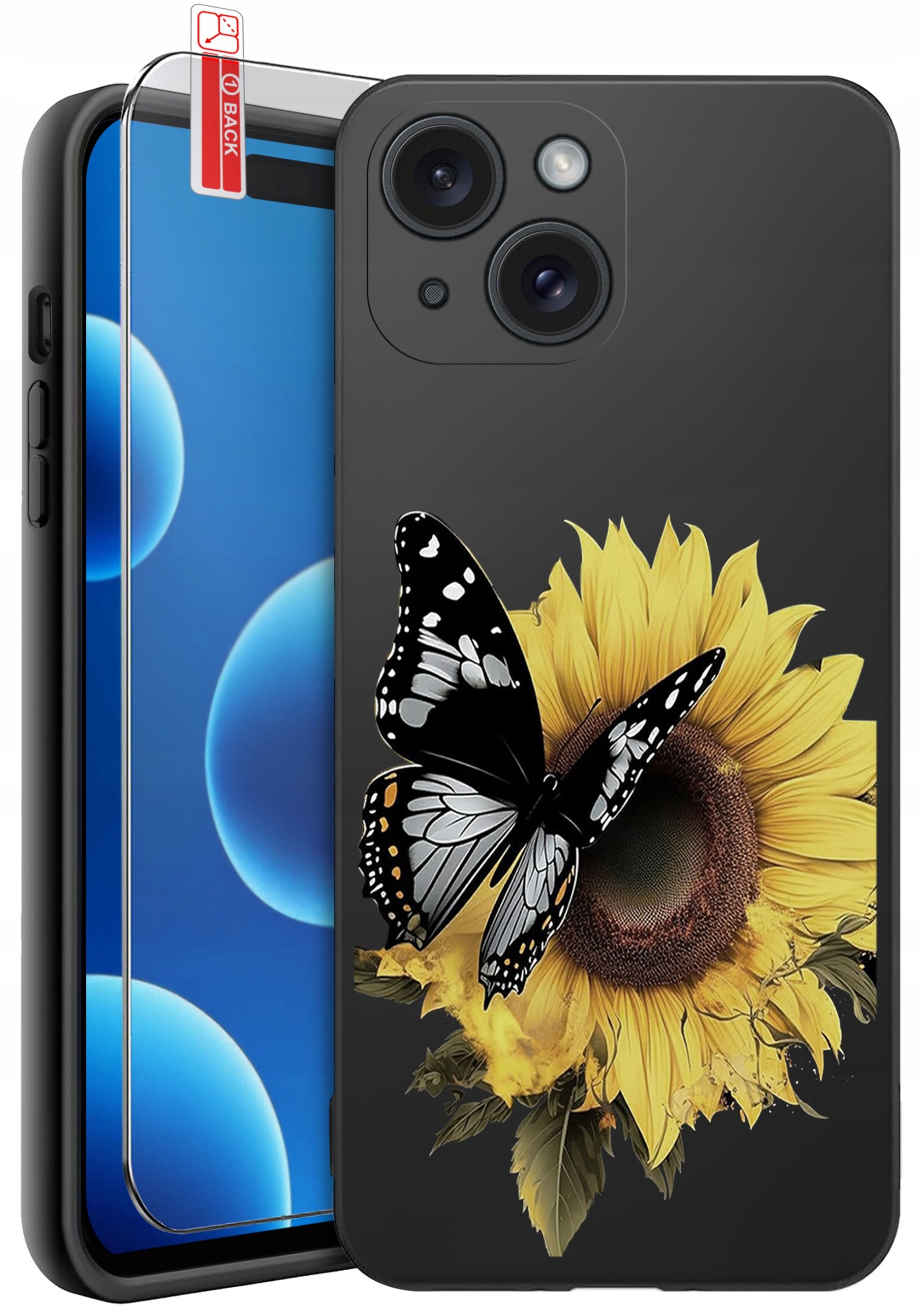 ETUI do iPhone 15 | WZORY | SILIKONOWE MATT CASE + SZKŁO 9H