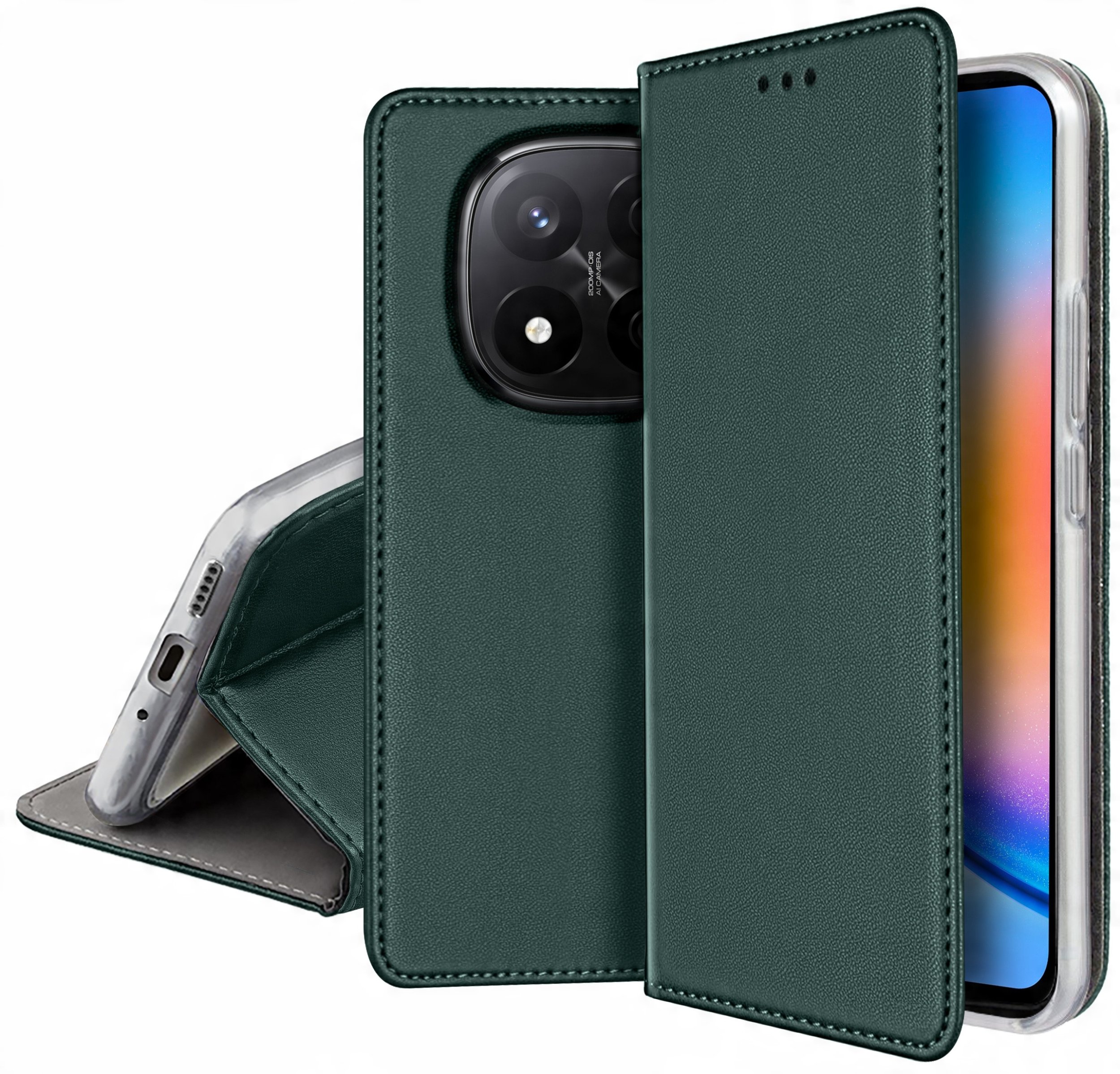 ETUI SKÓRZANE do Xiaomi Redmi Note 14 Pro |Pro+ 5G MAGNETYCZNE TOKRA +FOLIA