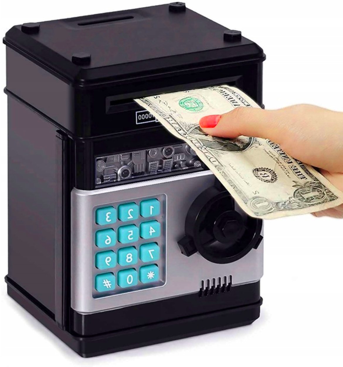 Skarbonka sejf Bankomat na Monety Banknoty dla Dzieci + PIN