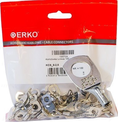Erko Końcówka oczkowa rurowa KCS CU 2,5mm M8 100sz ERKO